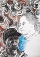 Drawings - Me And My Kid - Mixed Media On Paper